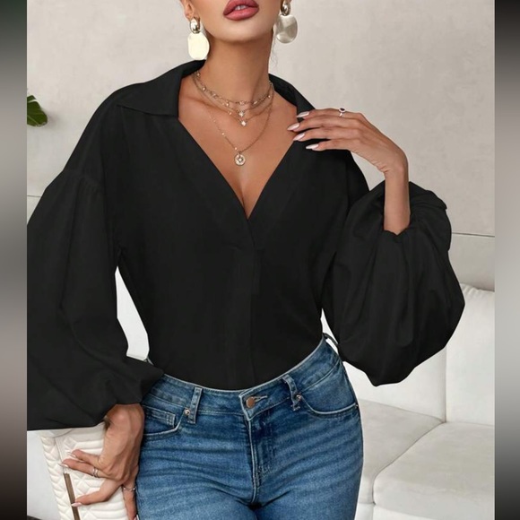 Luxe lantern sleeve blouse - Picture 4 of 15